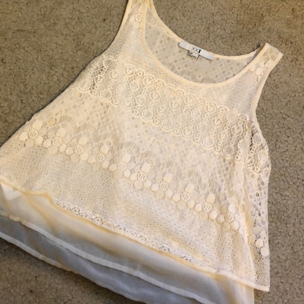 Off white layered tank top